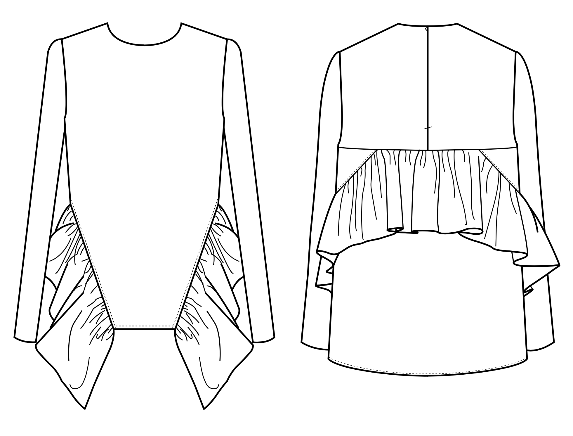 Trend Patterns TPC5 Frilled Hem Top