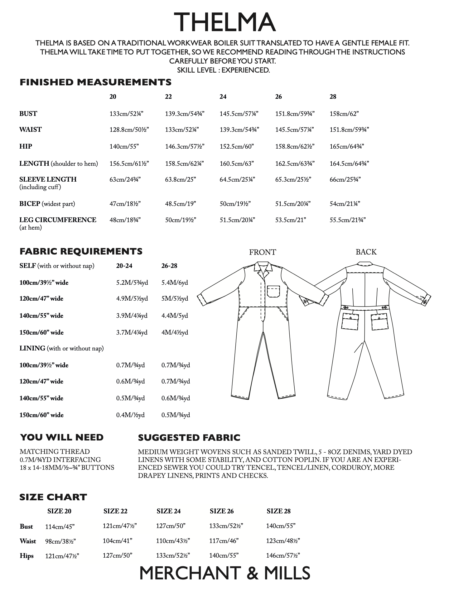 Merchant & Mills Thelma Boilersuit