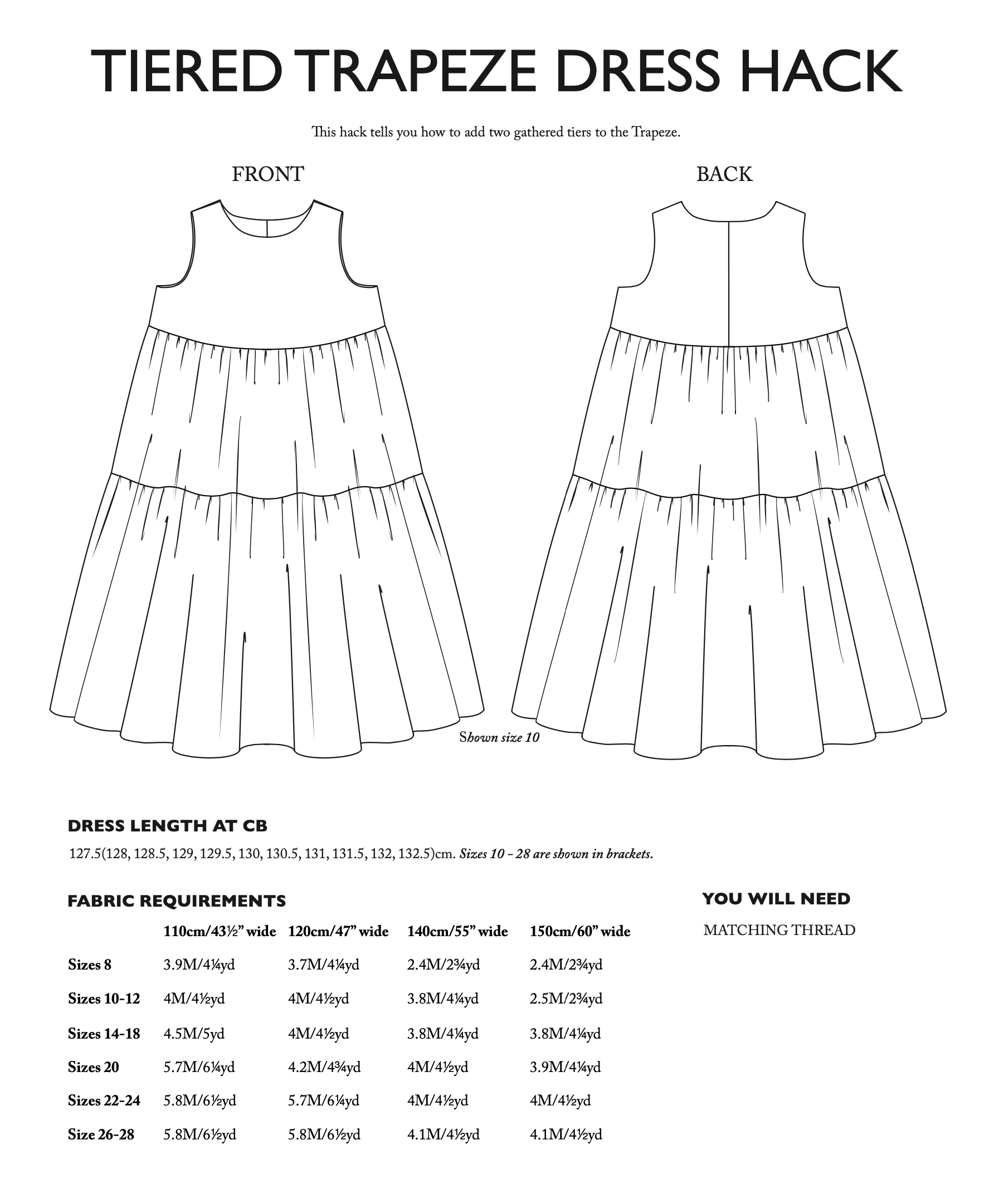 Merchant & Mills Trapeze Pattern Additions PDF