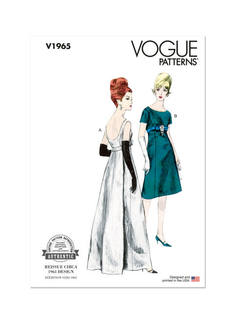 Vogue Vintage Evening Dress V1965