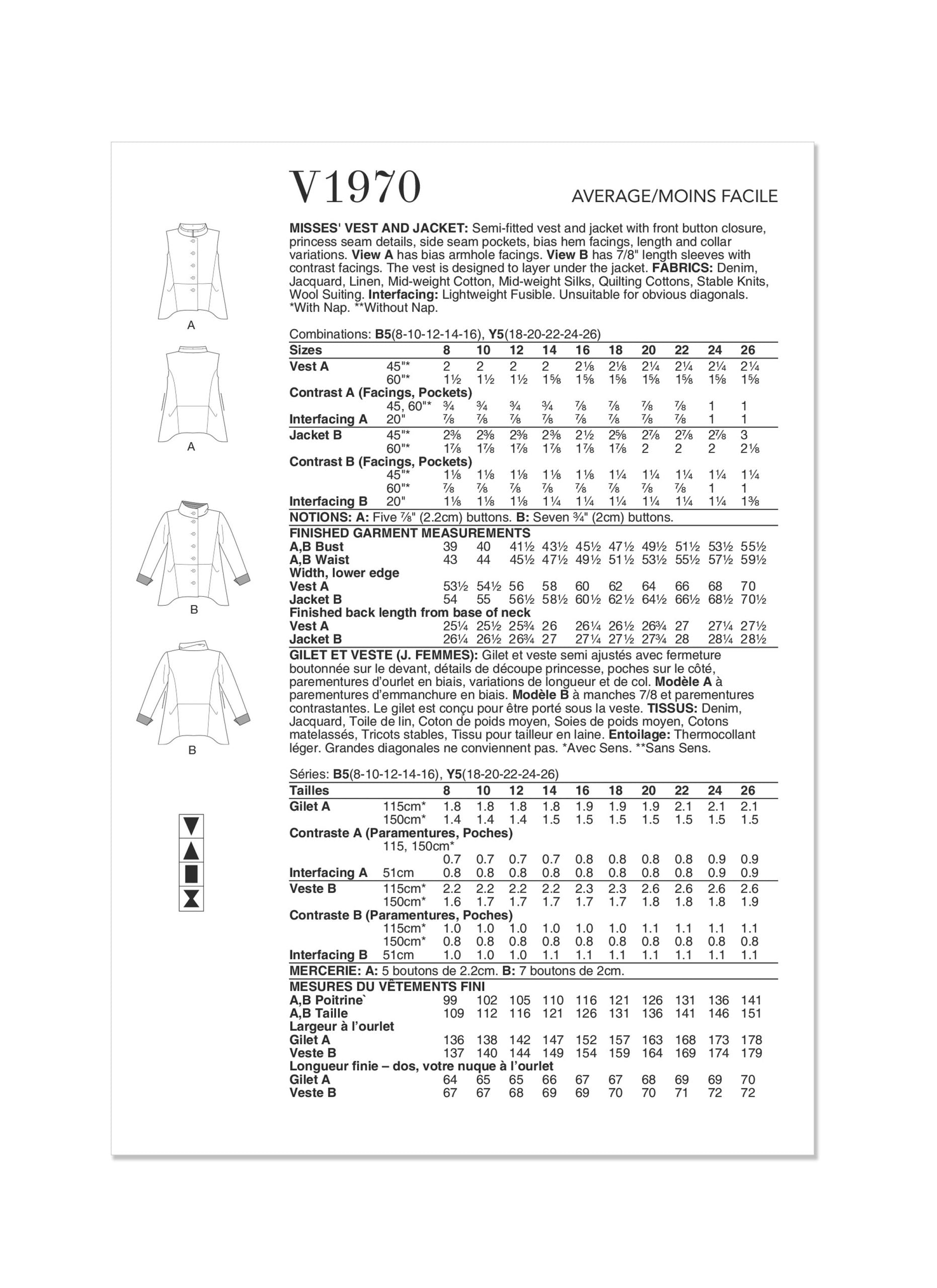 Vogue Vest & Jacket V1970