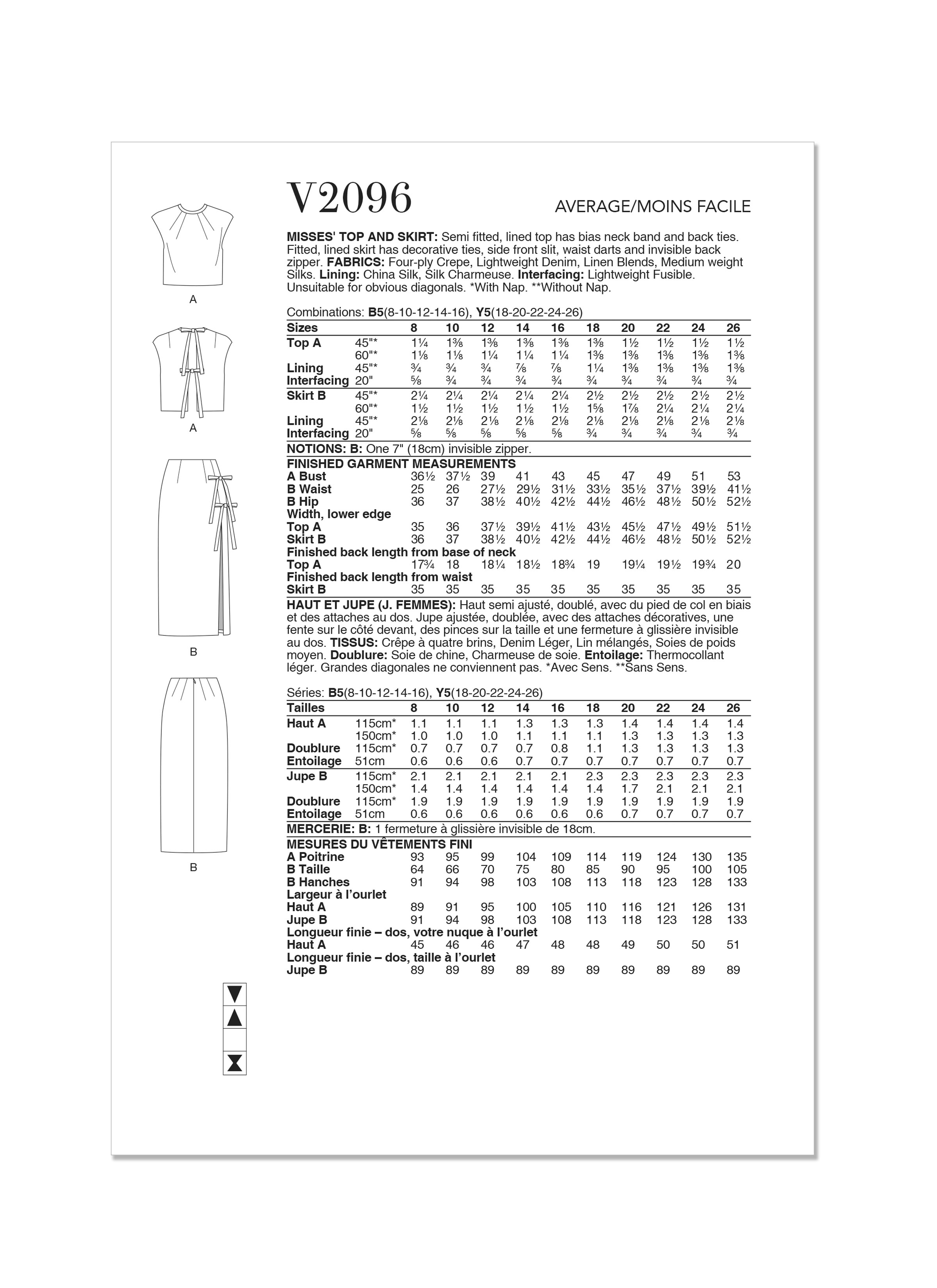 Vogue Top and Skirt V2096