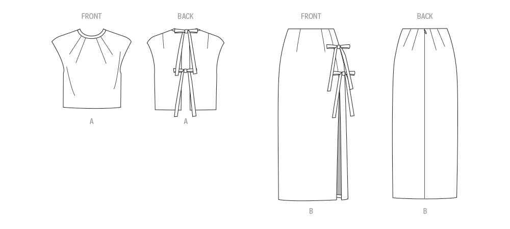 Vogue Top and Skirt V2096