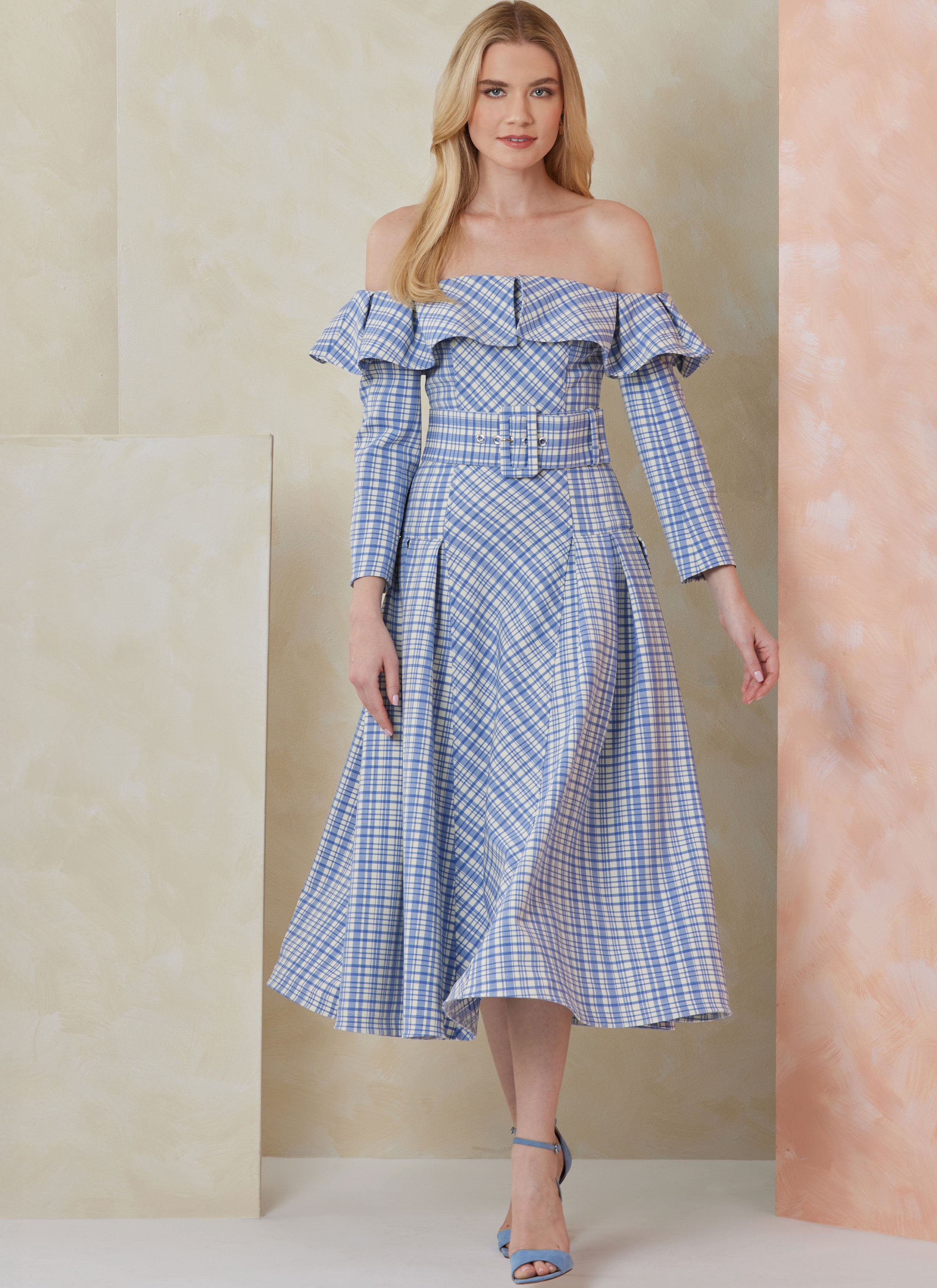Vogue Dress and Belt V2104 – The Fold Line