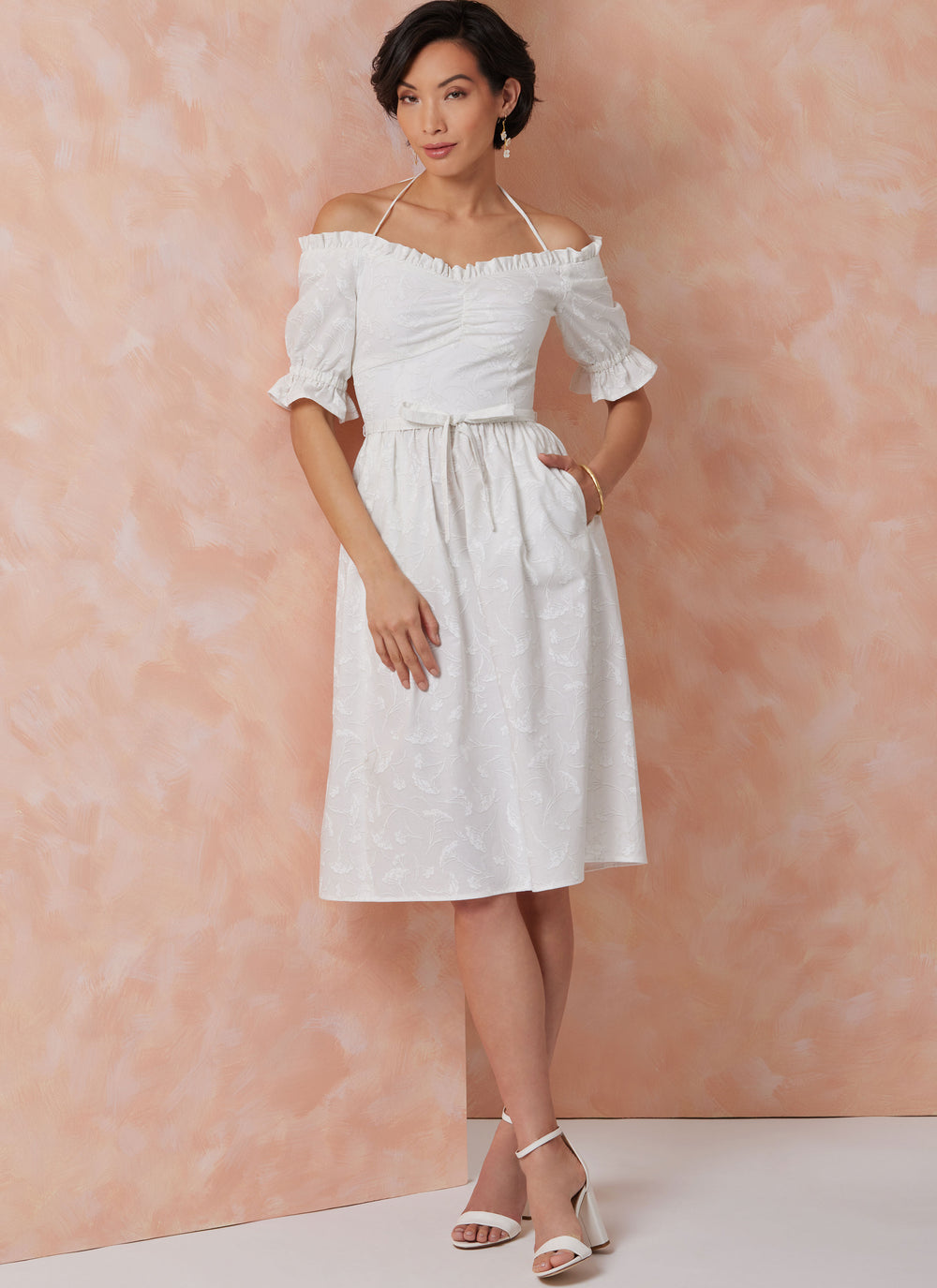 Vogue Dress with Tie Belt V2107