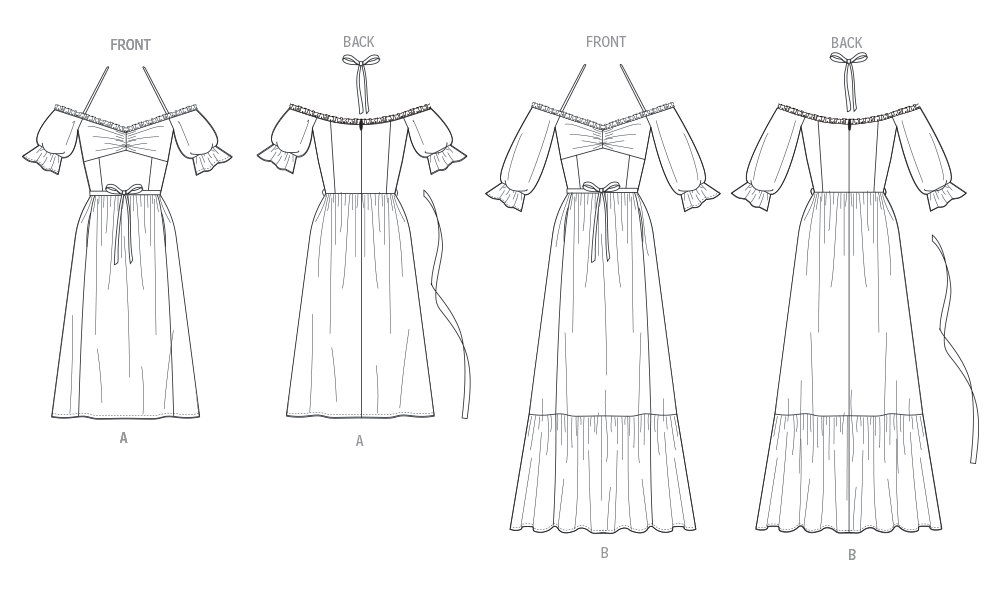 Vogue Dress with Tie Belt V2107