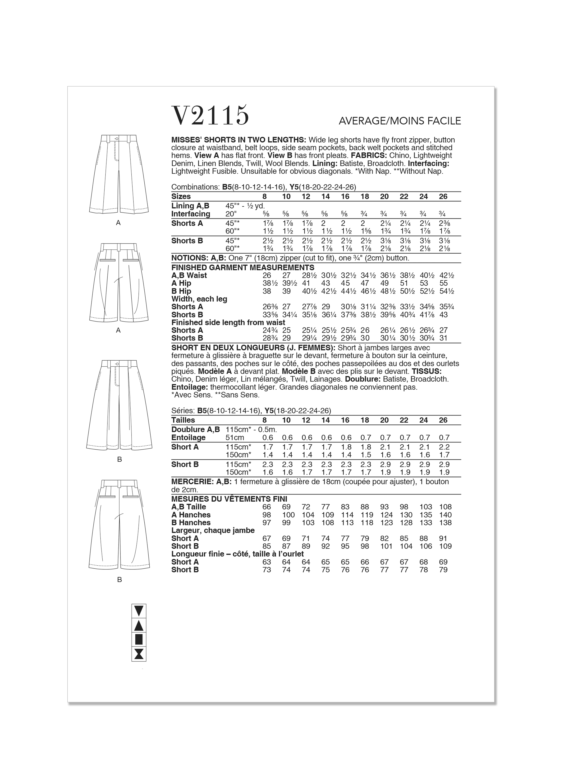 Vogue Shorts V2115