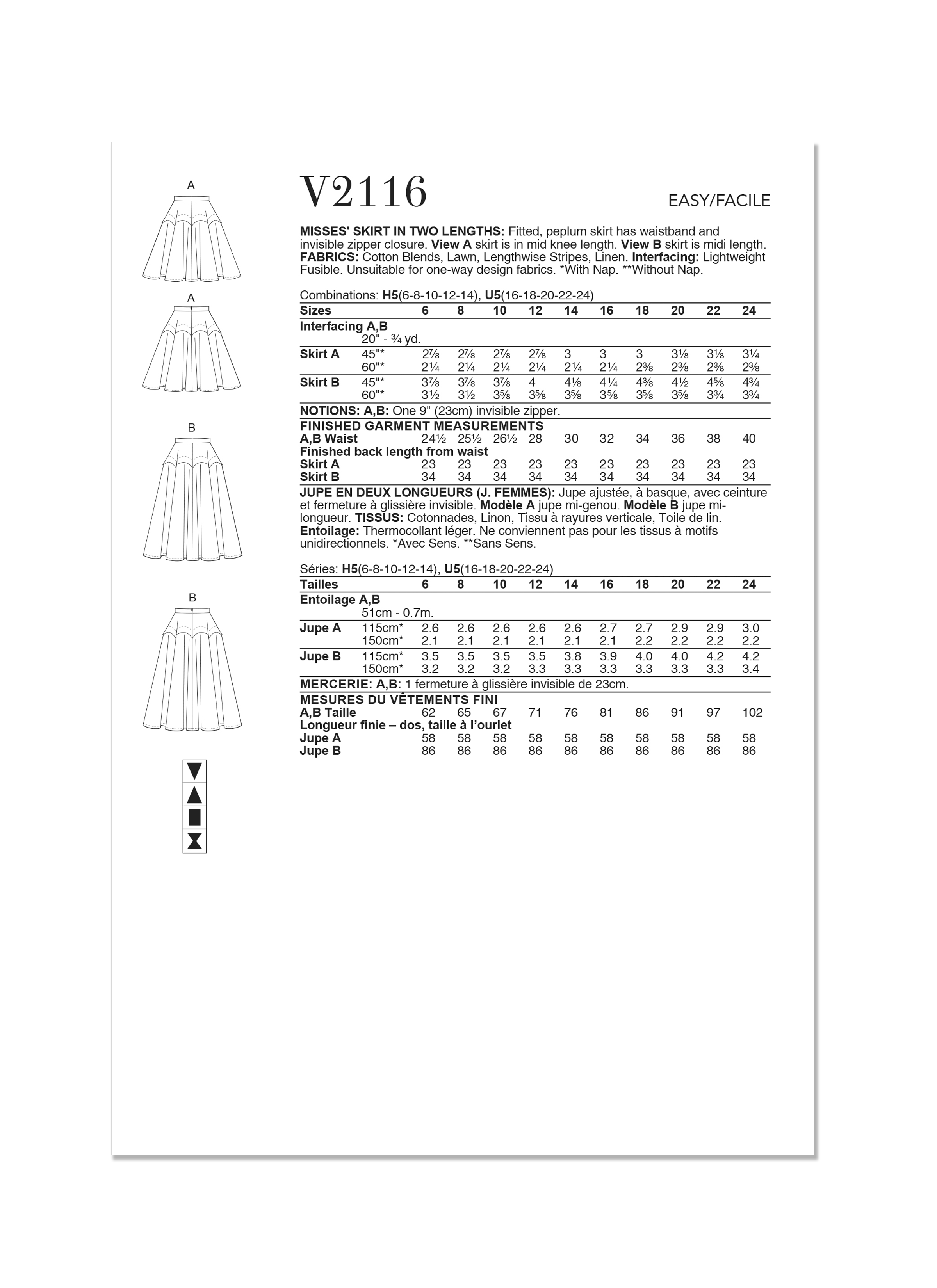 Vogue Skirt V2116