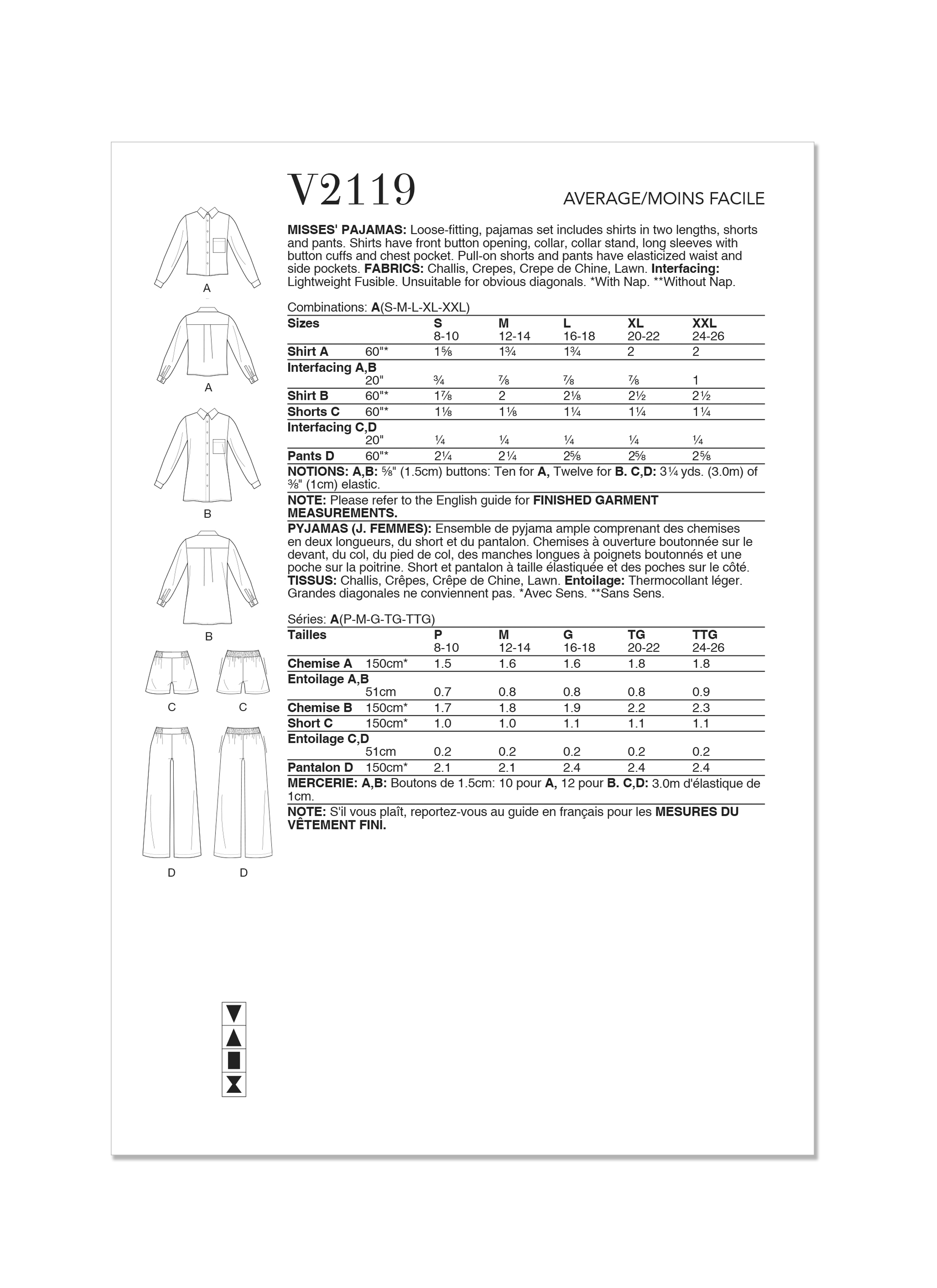 Vogue Pyjamas V2119