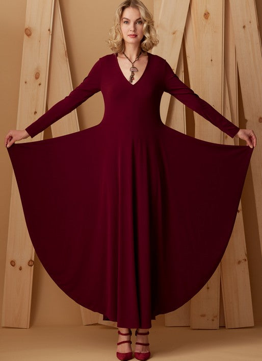 Vogue V-Neck Dress V9268