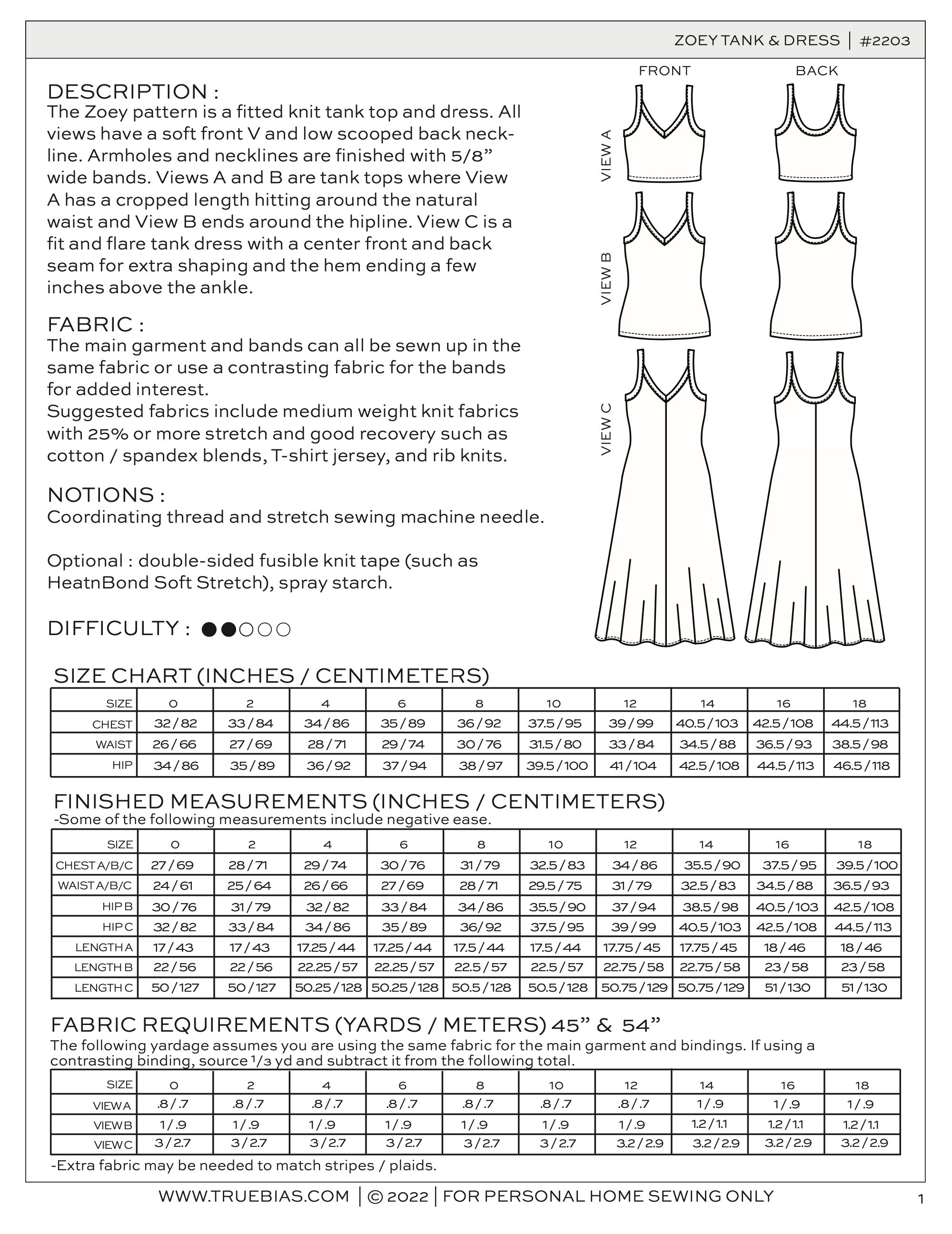 True Bias Zoey Tank and Dress