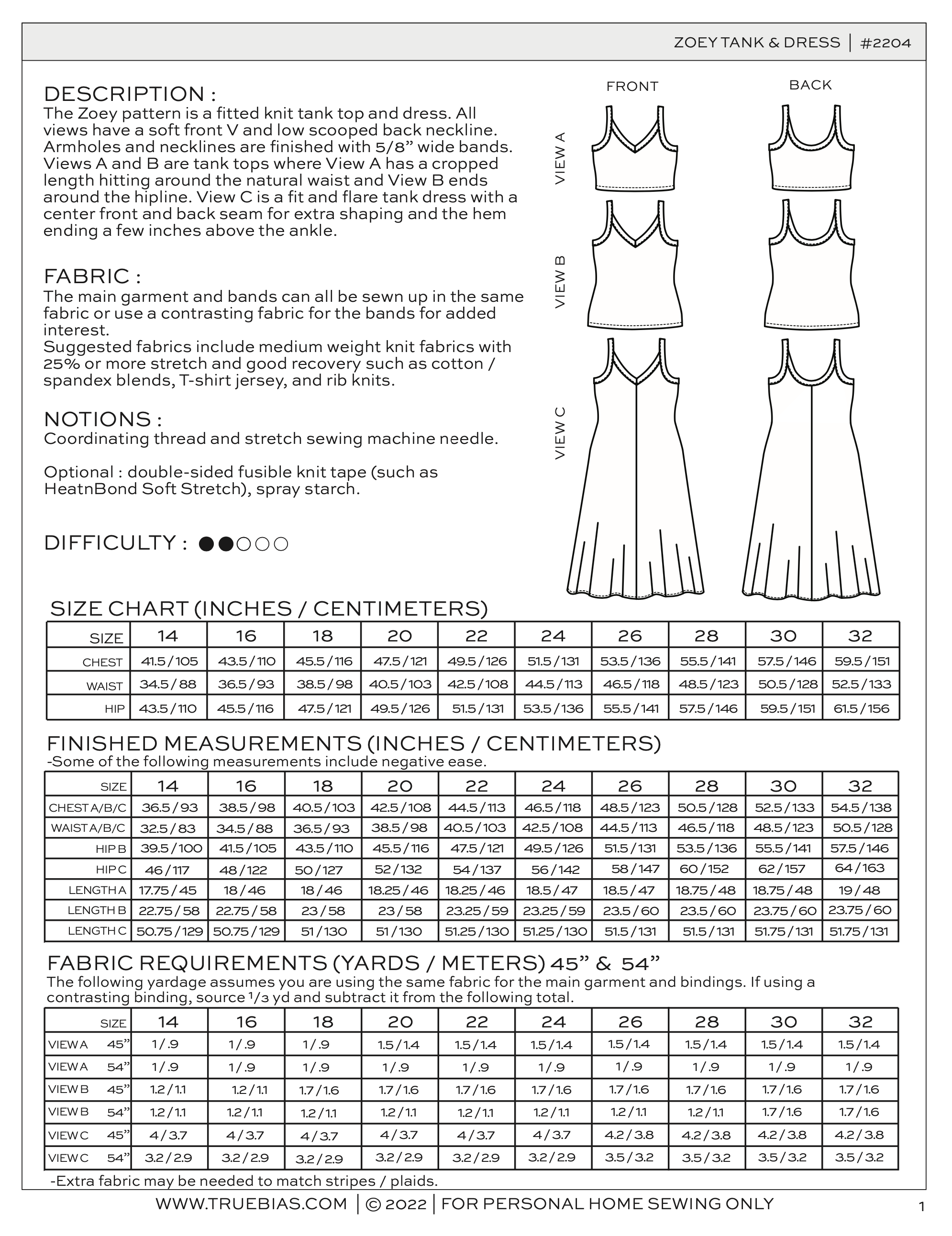 True Bias Zoey Tank and Dress