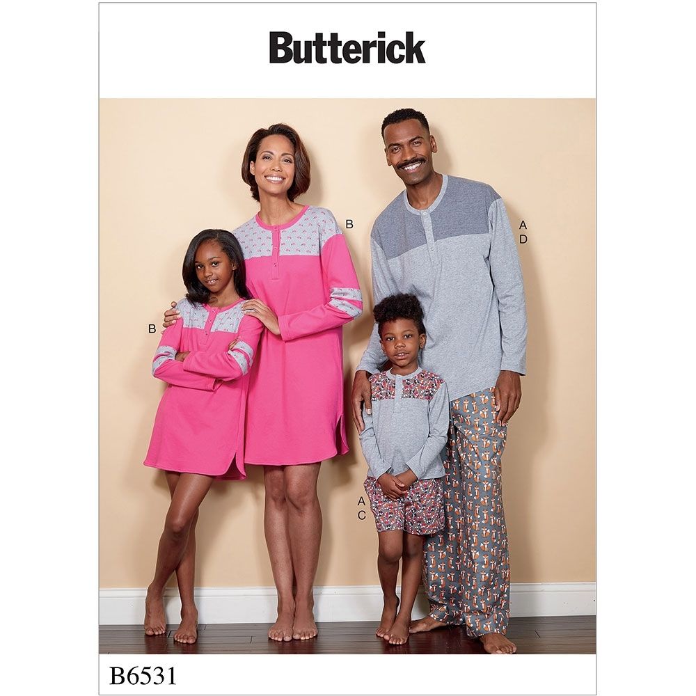 Butterick Unisex/Child Nightwear B6531