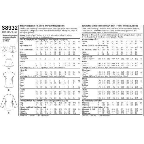 Simplicity Vintage Beach Co-ordinates S8932