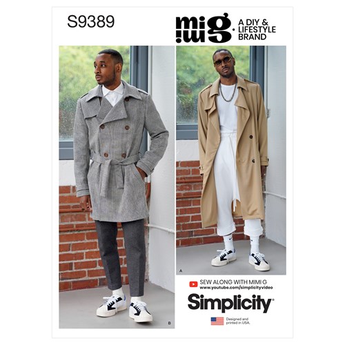 Simplicity Men's Trench Coats S9389