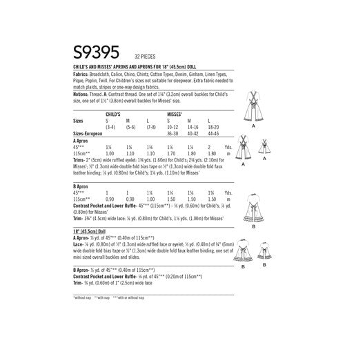 Simplicity Adult/Child Aprons S9395