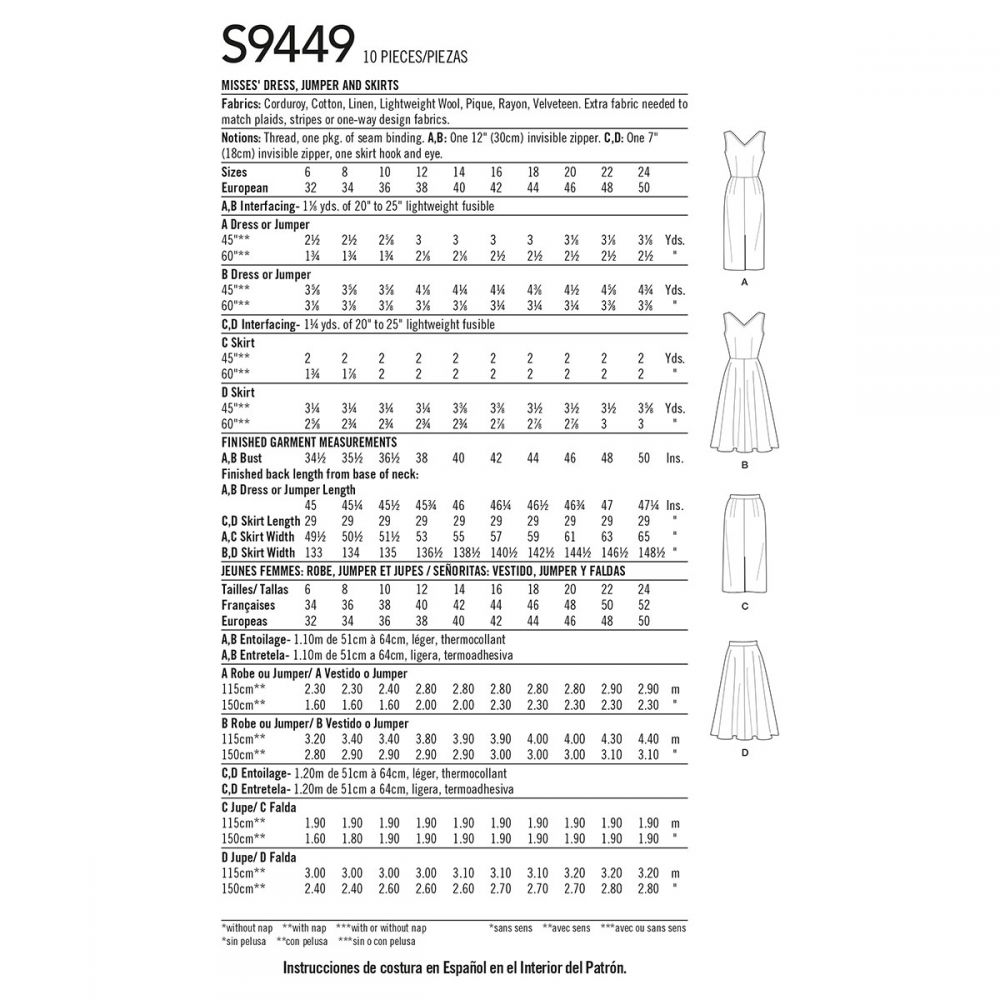 Simplicity Vintage Dress and Skirt S9449