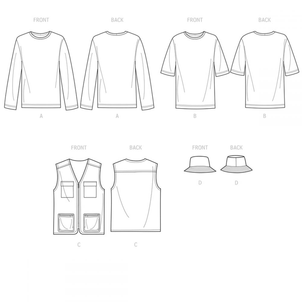 Simplicity Men's Knit Top, Vest and Hat S9651