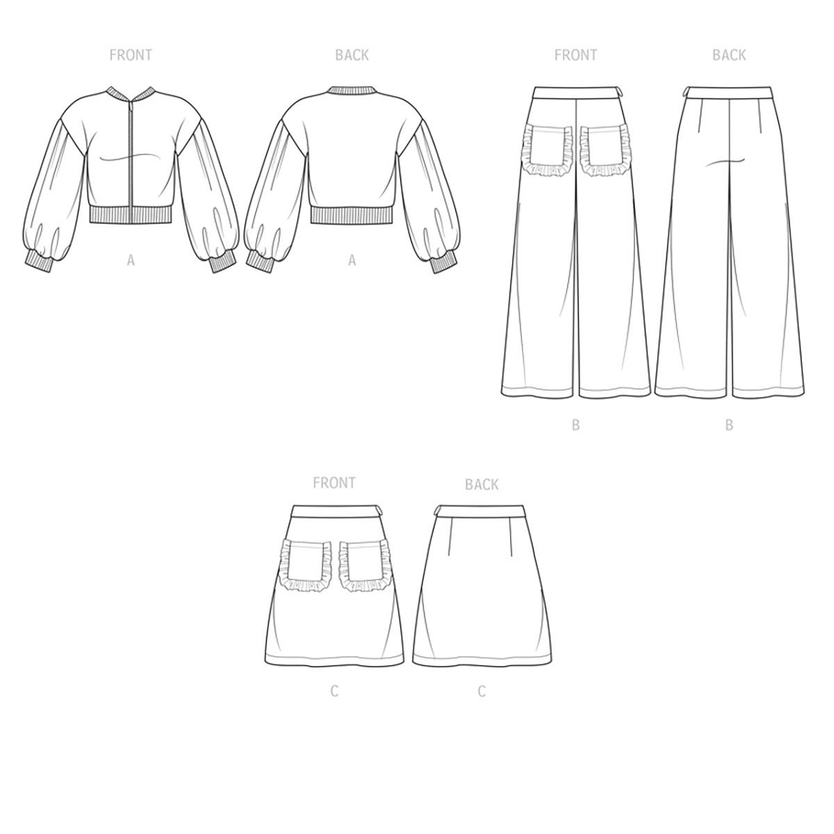 Simplicity Child/Teen Jacket, Trousers and Skirt S9654