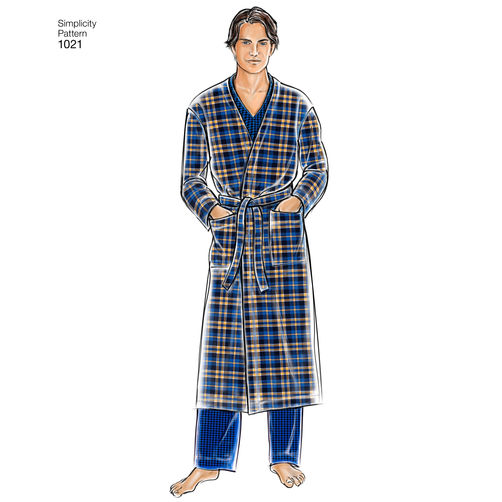 Simplicity Men's Pyjamas and Robe S1021