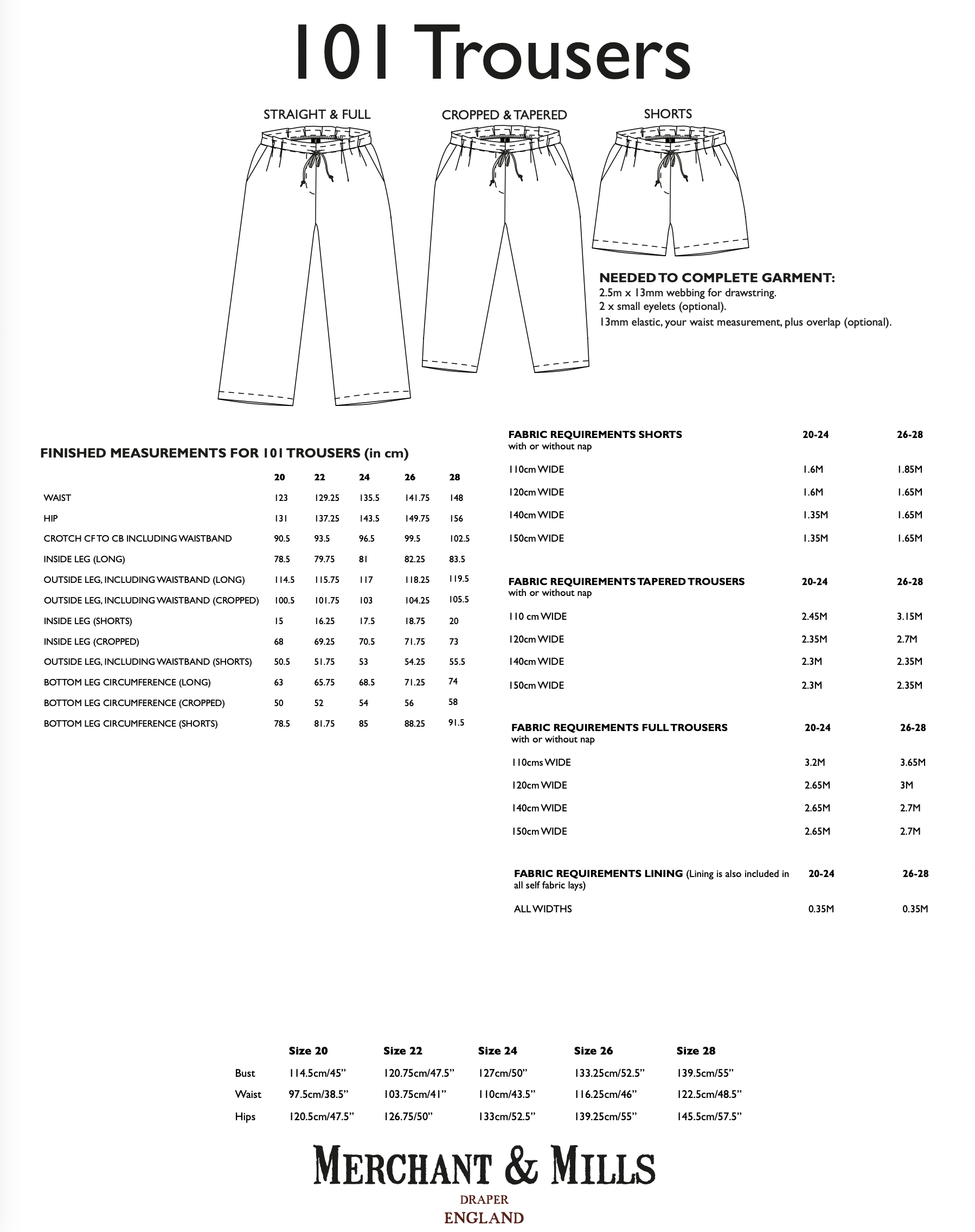 Merchant & Mills 101 Trousers