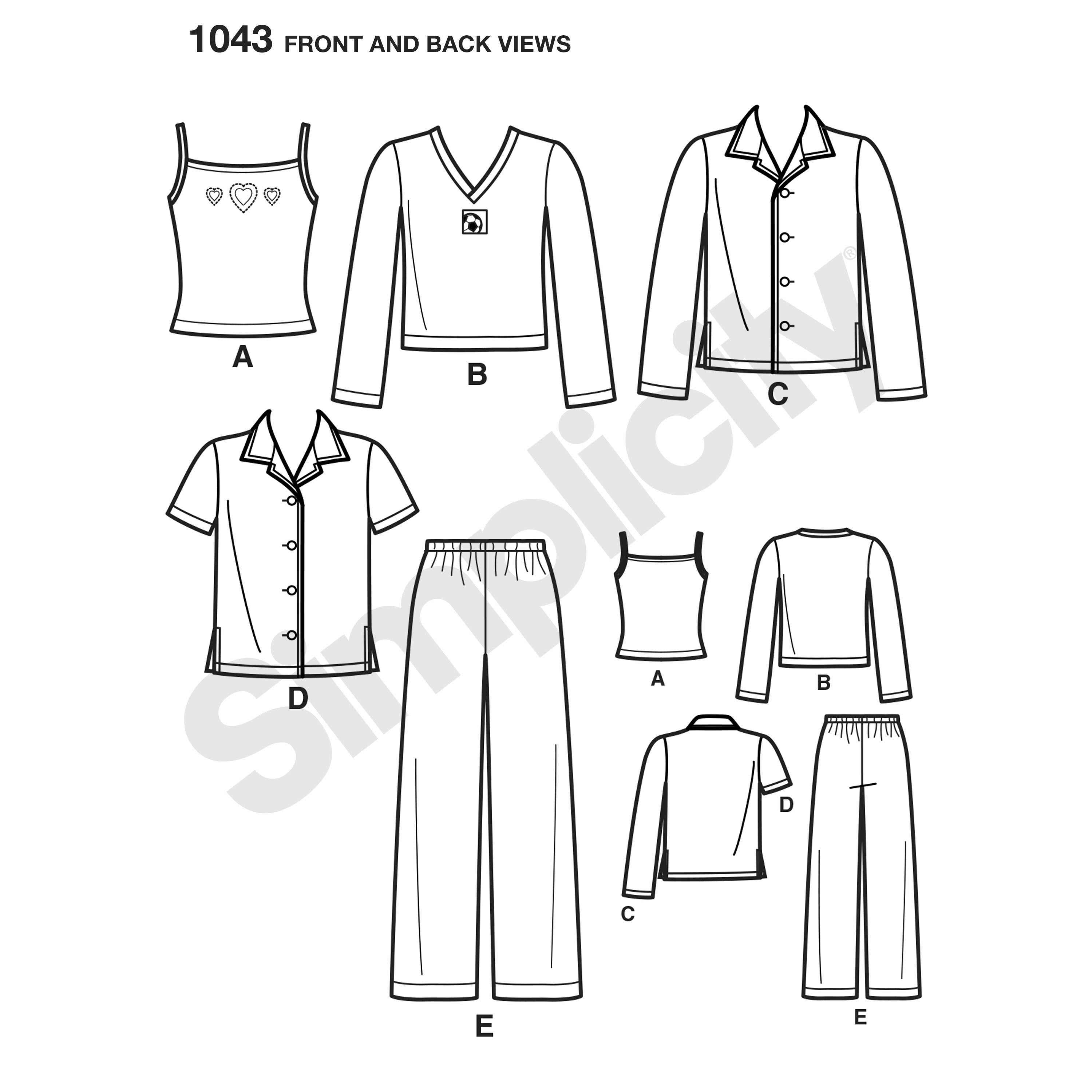 Simplicity Children's/Teens Nightwear S1043