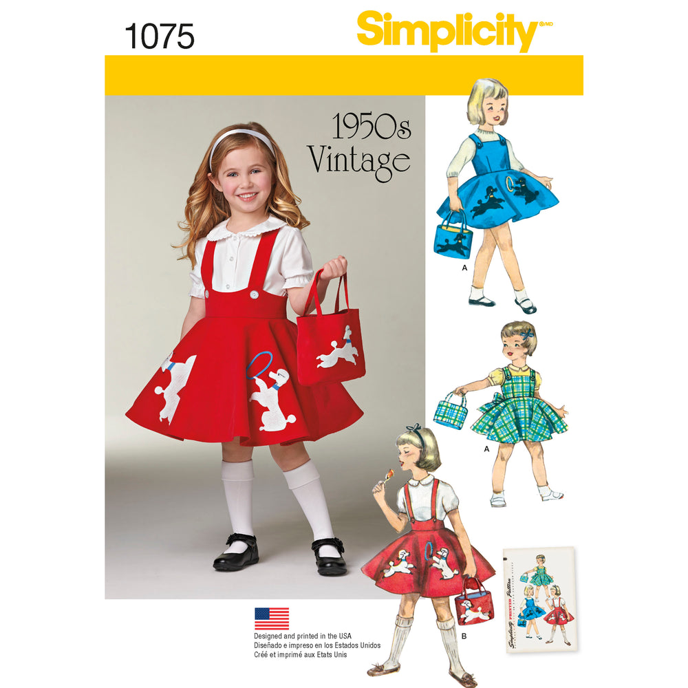 Simplicity Pinafore, Skirt and Bag S1075