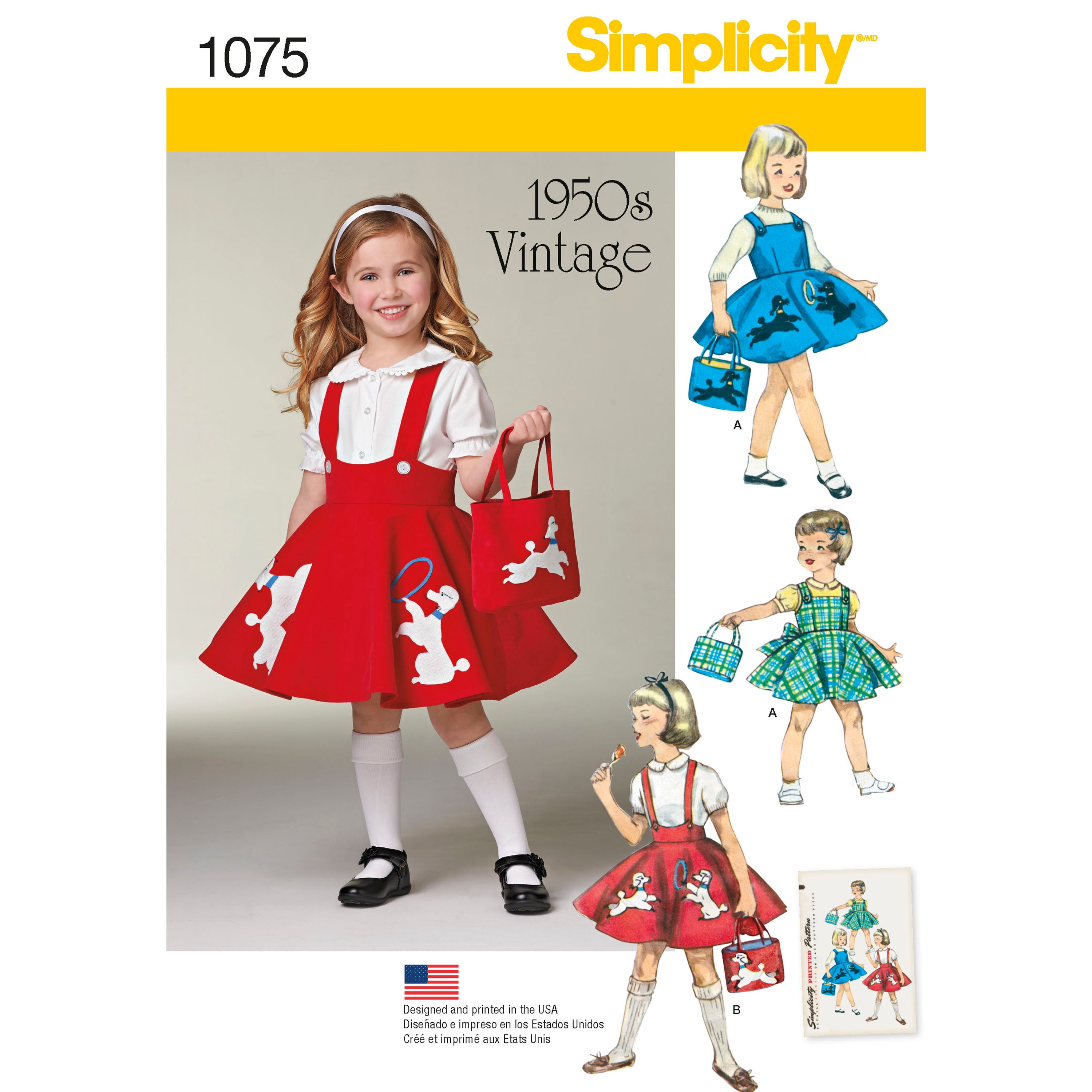 Simplicity Pinafore, Skirt and Bag S1075