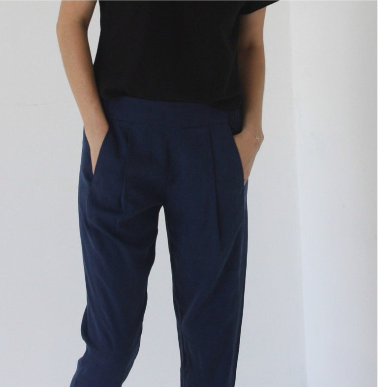 French Navy Calyer Pants