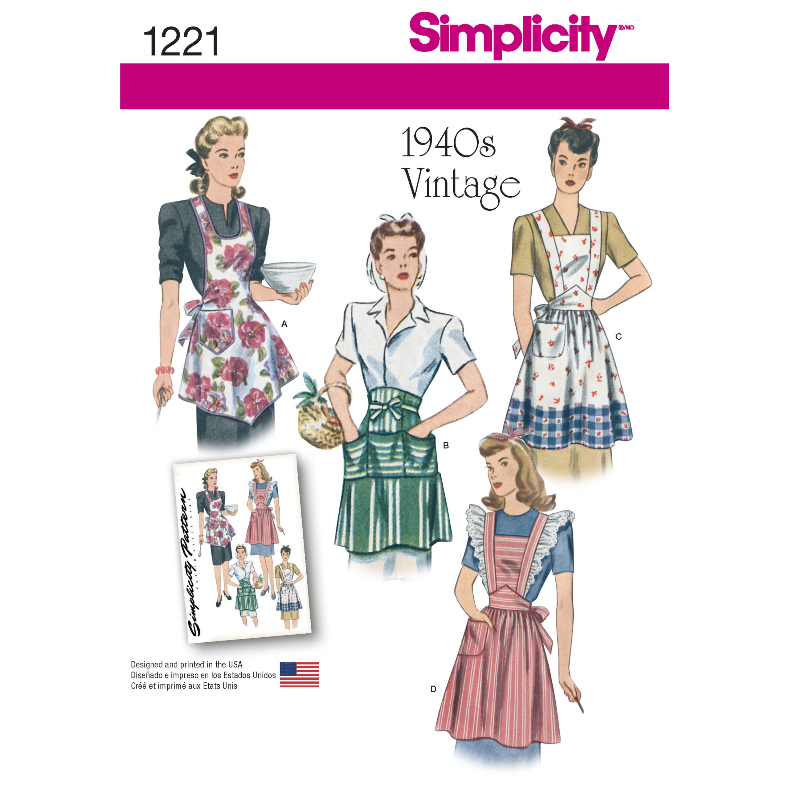 Simplicity Vintage Aprons S1221 – The Fold Line