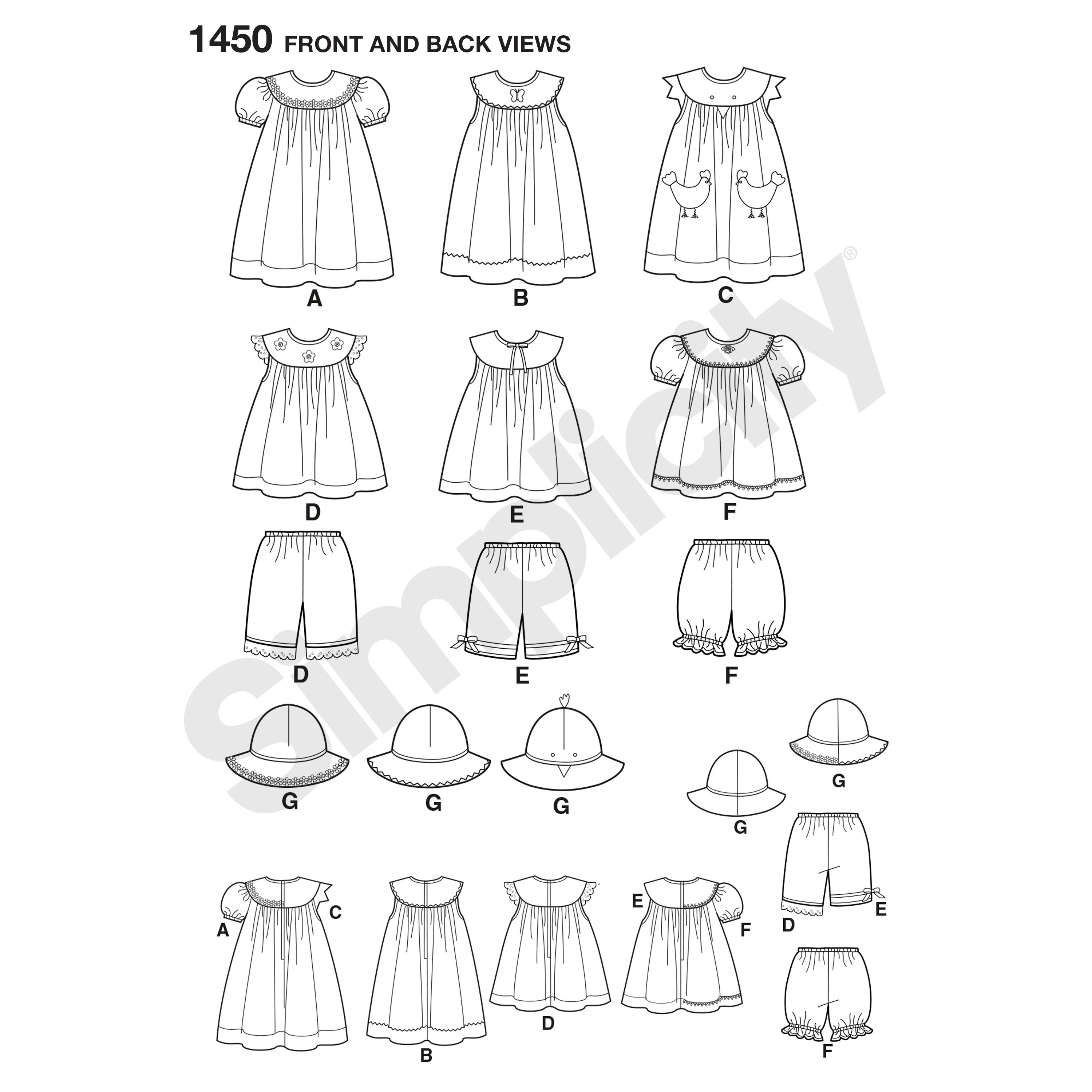 Simplicity Dress, Top, Panties and Hat S1450