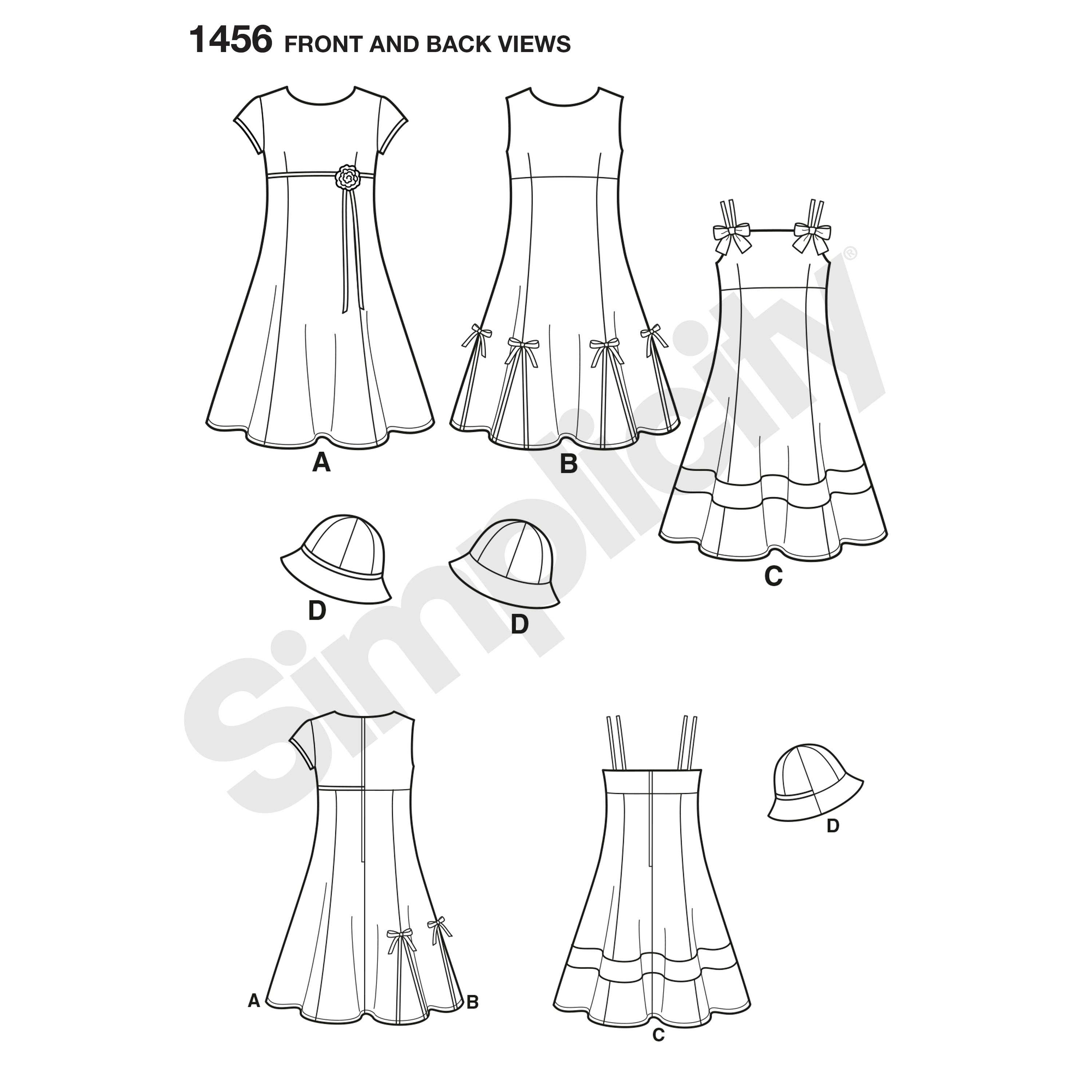 Simplicity Child/Teens Dresses and Hat S1456