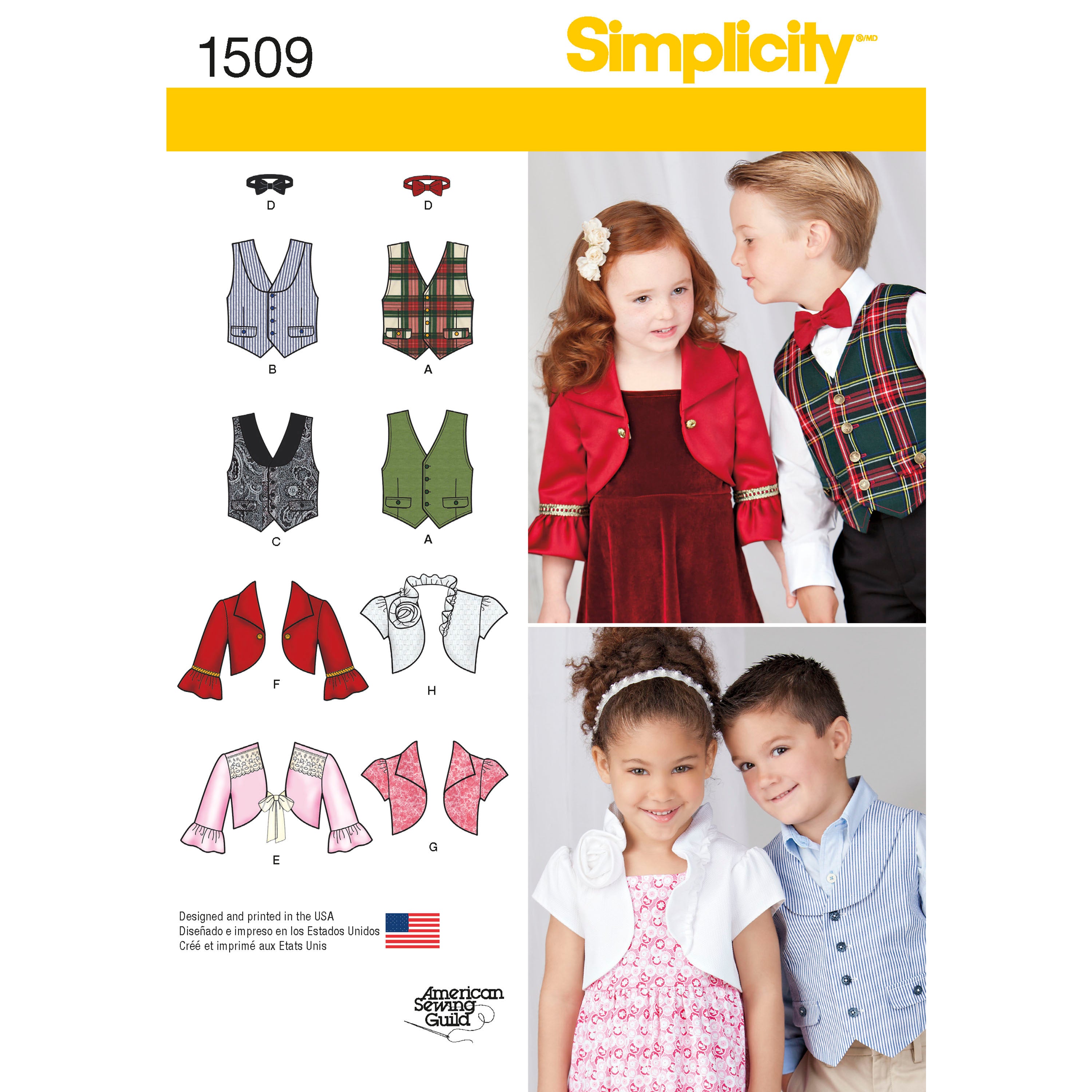Simplicity Vest, Bolero and Bow Tie S1509
