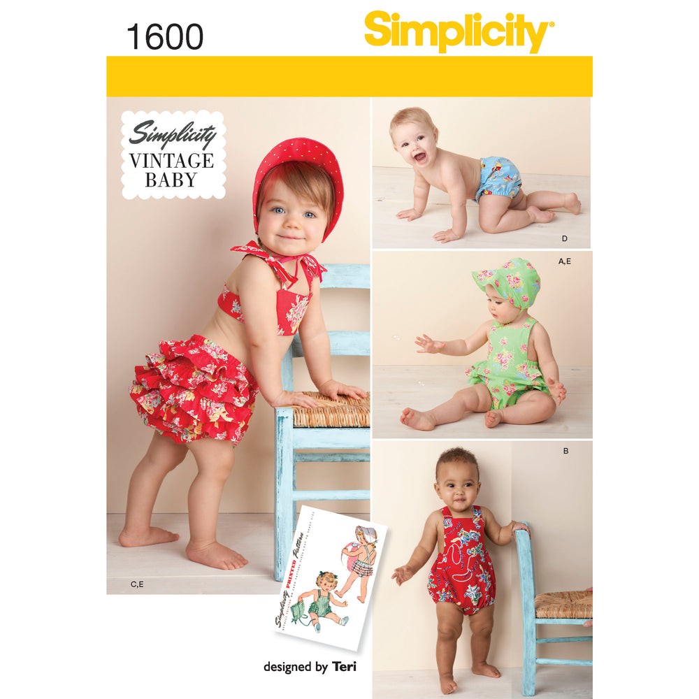Simplicity Baby's Vintage Romper Set S1600