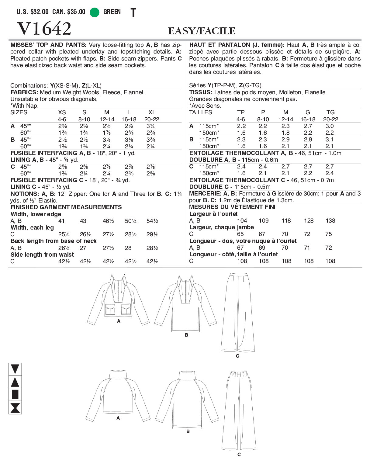 Vogue Top and Trousers V1642