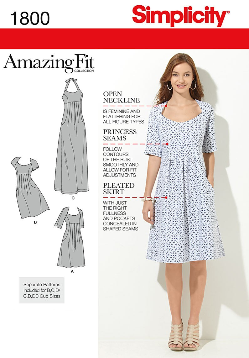 Simplicity Amazing Fit Dress S1800 The Fold Line Simplicity Amazing Fit Dress S1800 The Fold Line