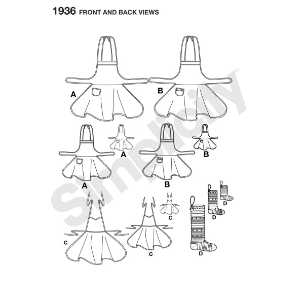 Simplicity Women's/Children's Aprons S1936