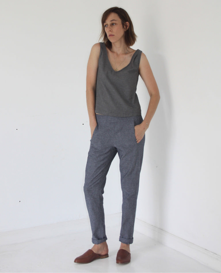 French Navy Calyer Pants