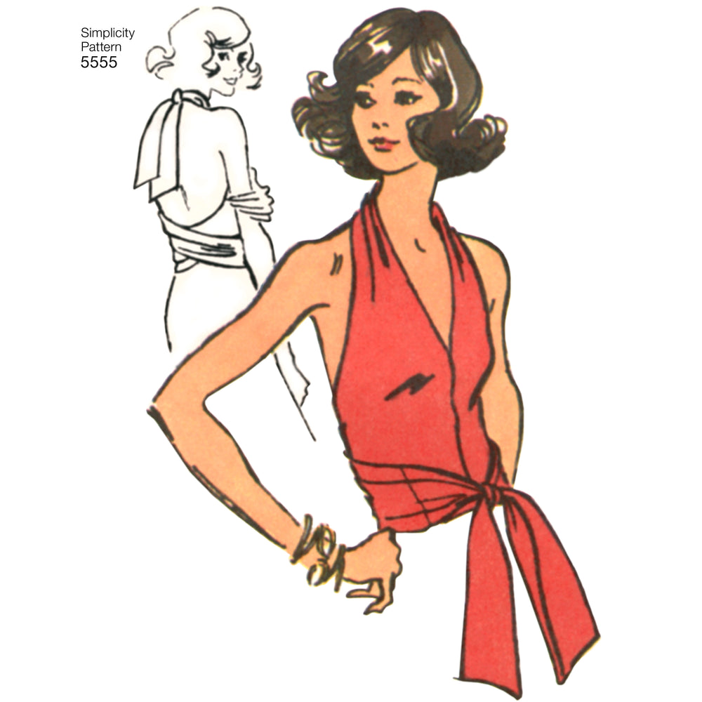 Simplicity 1950's Vintage Wrap and Tie Top S5555