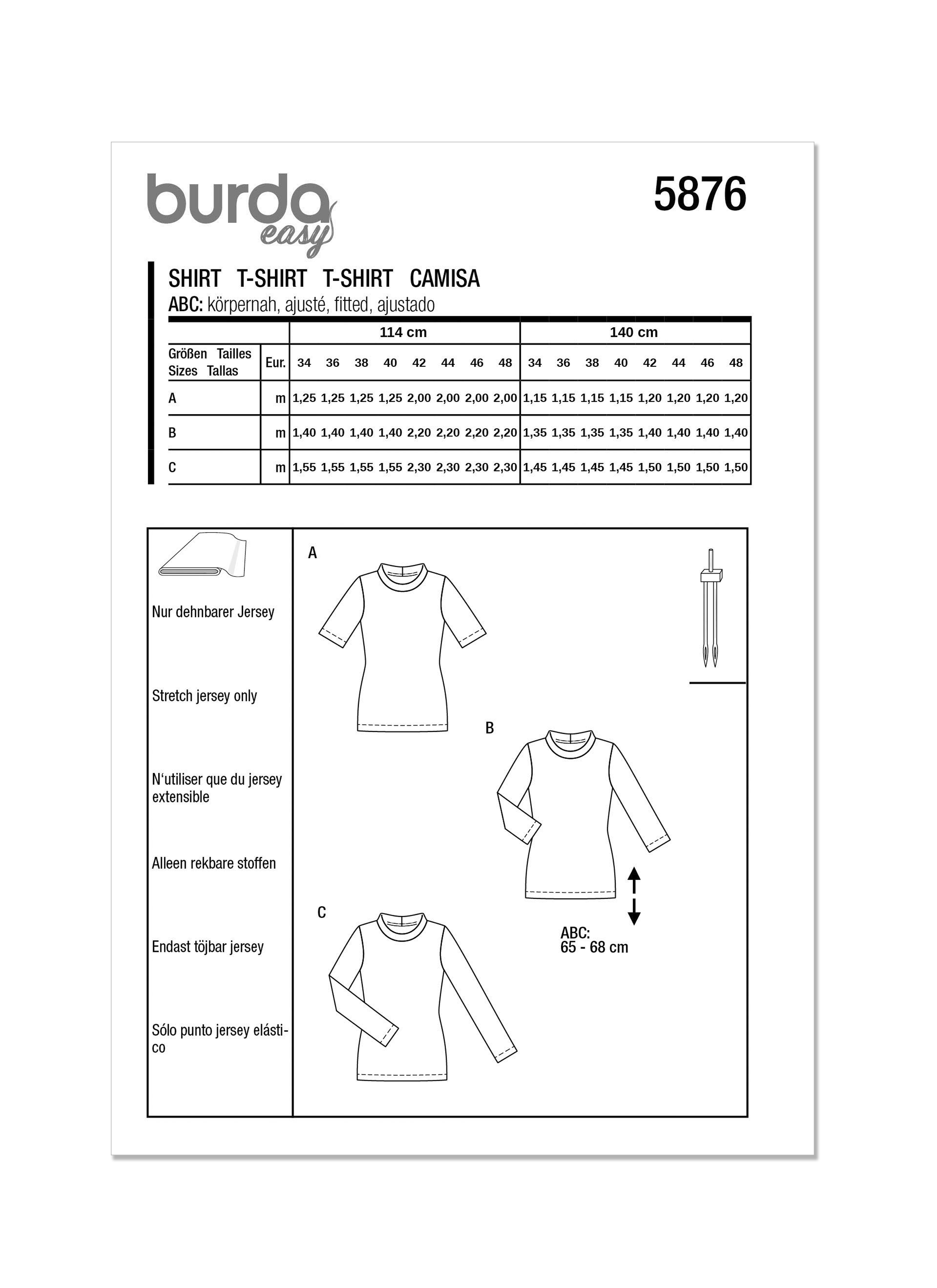 Burda T-shirt Top 5876