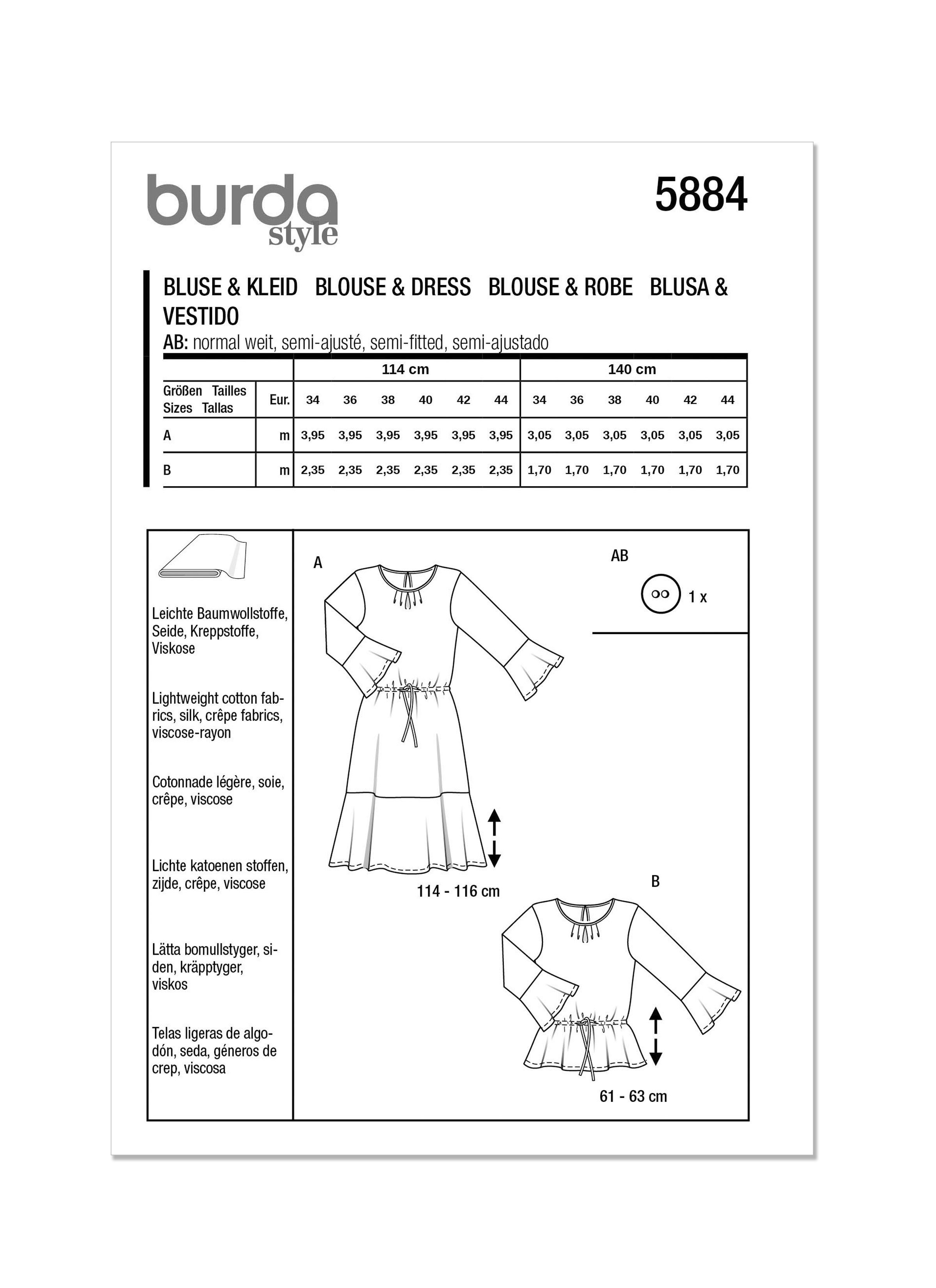 Burda Blouse & Dress 5884