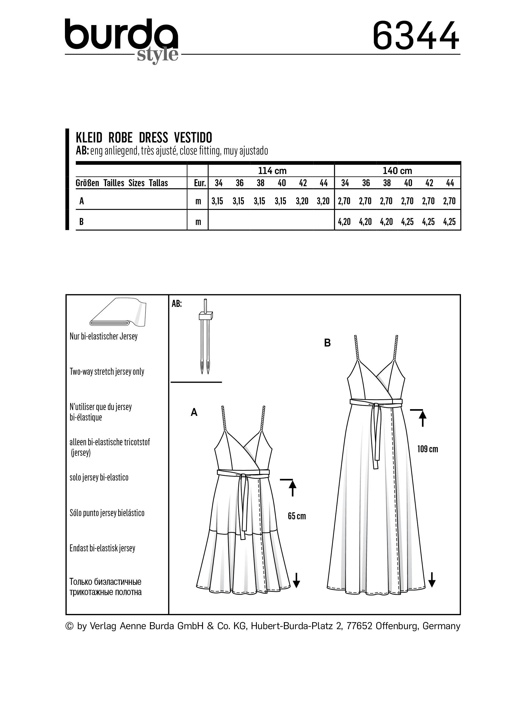 Burda Wrap Dress 6344
