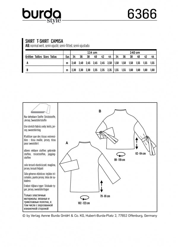 Burda Tops 6366 – The Fold Line