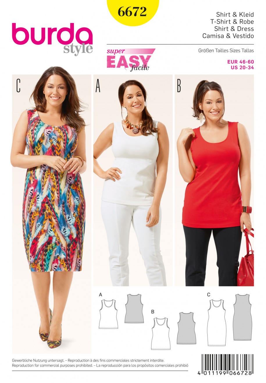 Burda Jersey Dress and Tops 6672