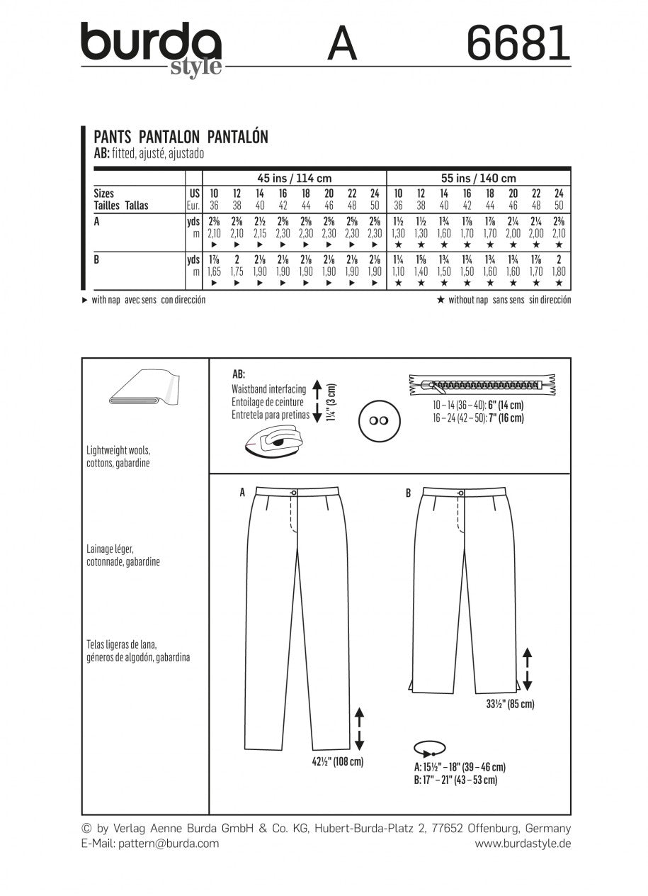 Burda Trousers 6681