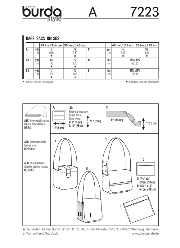 Burda Bags 7223