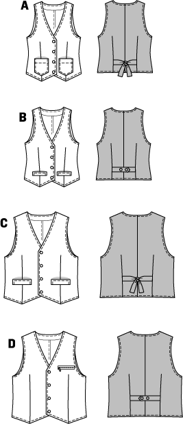 Burda Unisex Waistcoat/Vest 7810