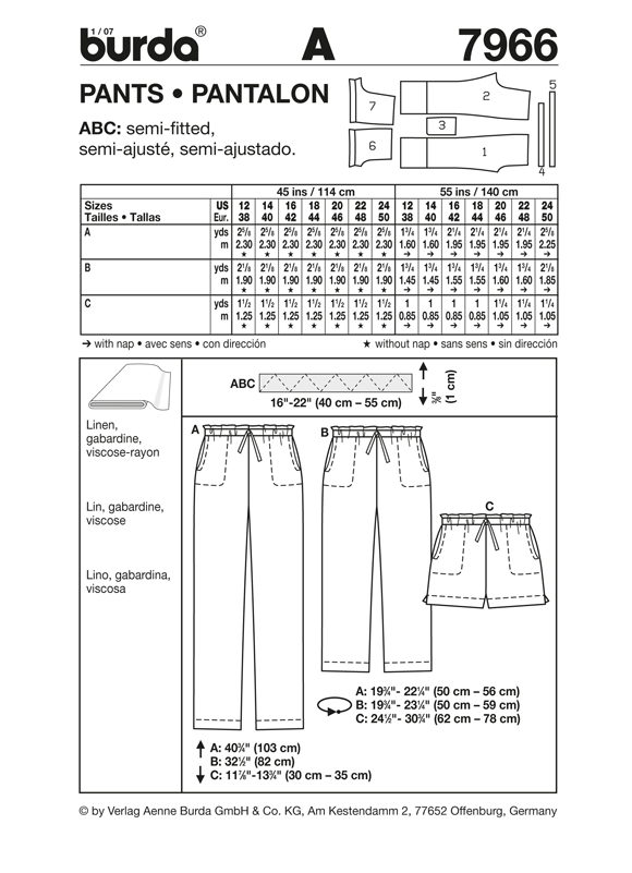 Burda Trousers and Shorts 7966