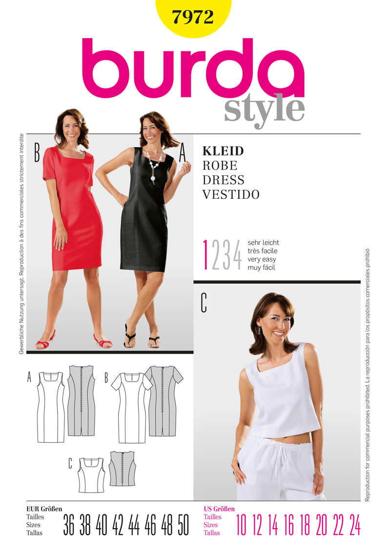 Burda Dresses and Top 7972