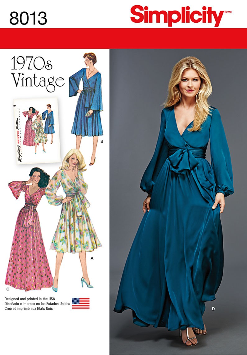 Simplicity Vintage 1970's Dress S8013 The Fold Line Simplicity Vintage 1970's Dress S8013 The Fold Line